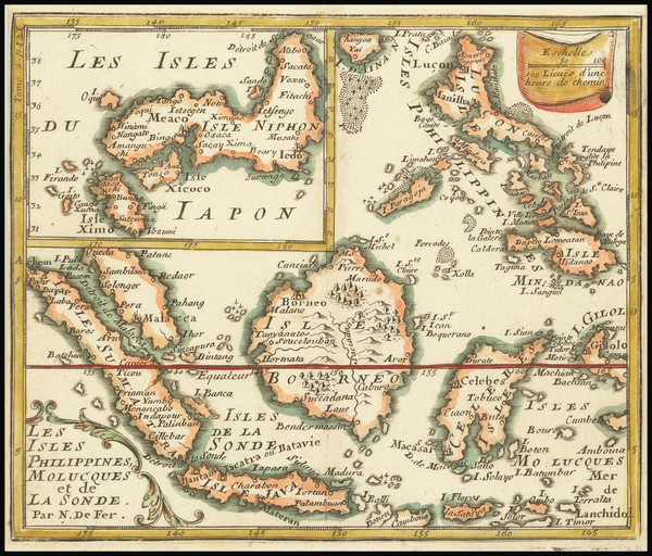 73-Japan, Philippines and Indonesia Map By Nicolas de Fer