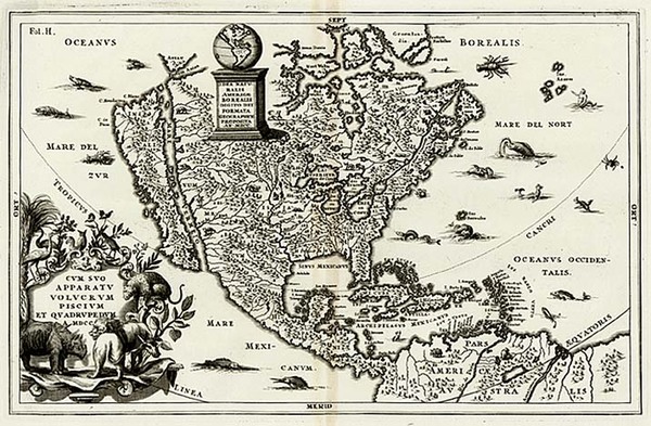 71-North America Map By Heinrich Scherer