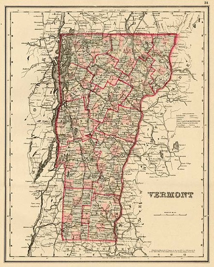 1-New England Map By O.W. Gray