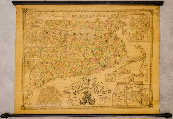 79-New England, Connecticut, Massachusetts and Rhode Island Map By A.F. Wilcox