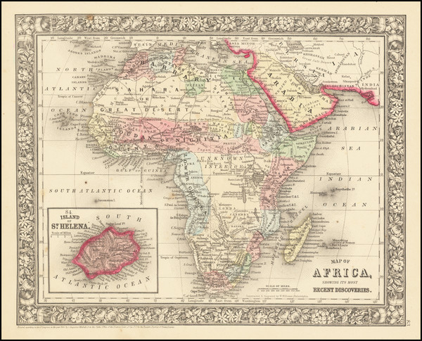 99-Africa Map By Samuel Augustus Mitchell Jr.