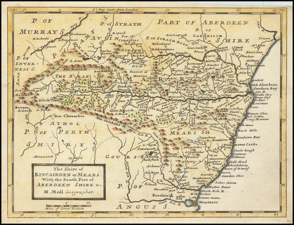 26-British Counties Map By Herman Moll