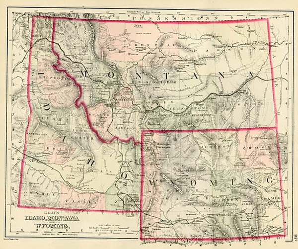 95-Plains and Rocky Mountains Map By O.W. Gray