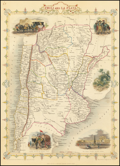 70-Argentina and Chile Map By John Tallis