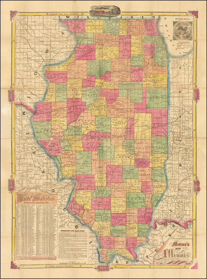 26-Illinois Map By Rufus Blanchard