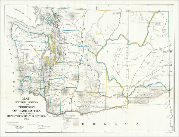 84-Washington Map By U.S. General Land Office Survey