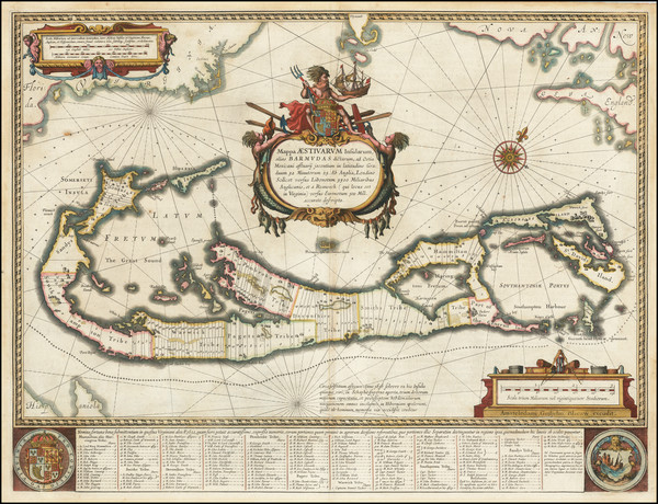 39-Bermuda Map By Willem Janszoon Blaeu