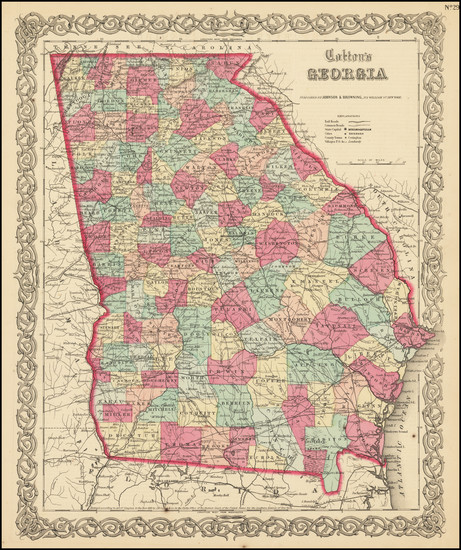 3-Georgia Map By Joseph Hutchins Colton