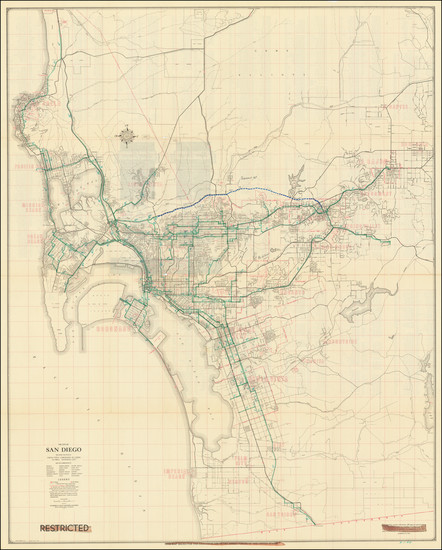 14-San Diego and World War II Map By Automobile Club of Southern California