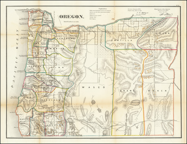 33-Oregon Map By General Land Office