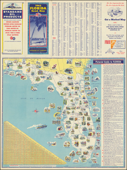 80-Florida and Pictorial Maps Map By General Drafting Company