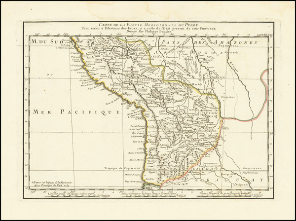 54-Peru & Ecuador Map By Philippe Buache