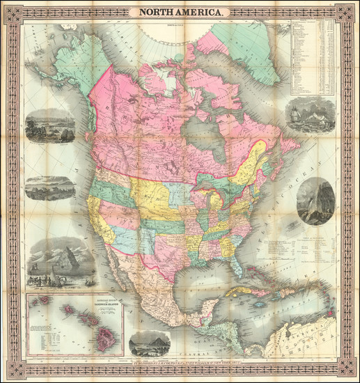 90-North America Map By Joseph Hutchins Colton