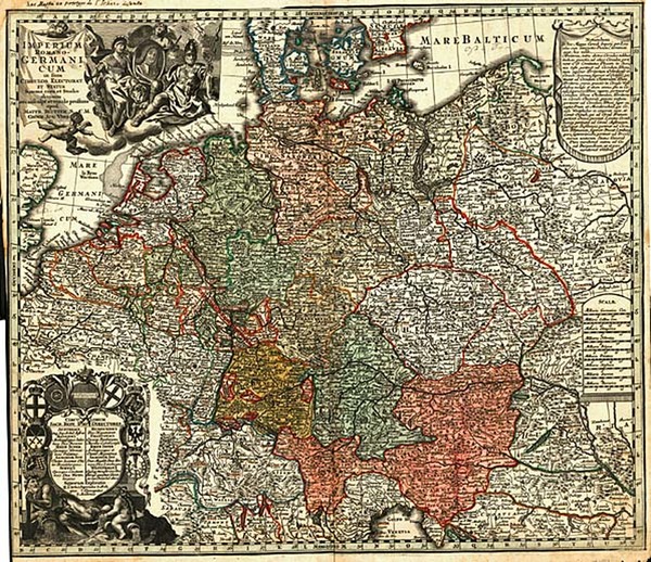 64-Europe, Europe, Netherlands, Baltic Countries and Germany Map By Matthaus Seutter