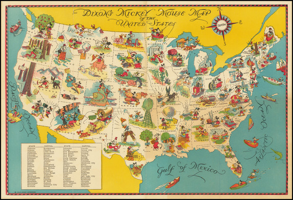 14-United States and Pictorial Maps Map By Walt Disney Enterprises