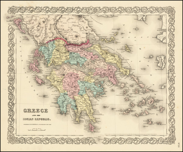 24-Greece Map By G.W.  & C.B. Colton