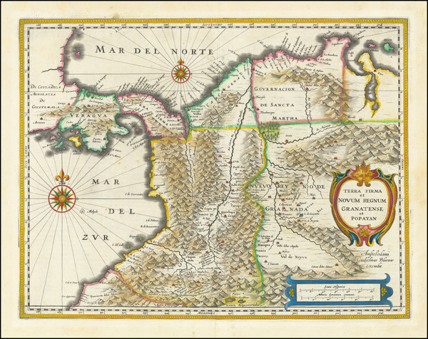 18-Colombia Map By Willem Janszoon Blaeu