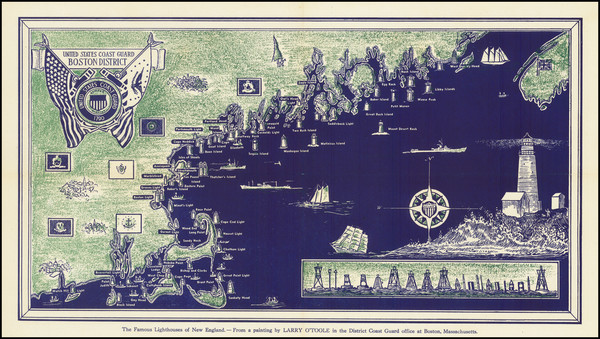 81-New England, Massachusetts and Pictorial Maps Map By Edward Rowe Snow