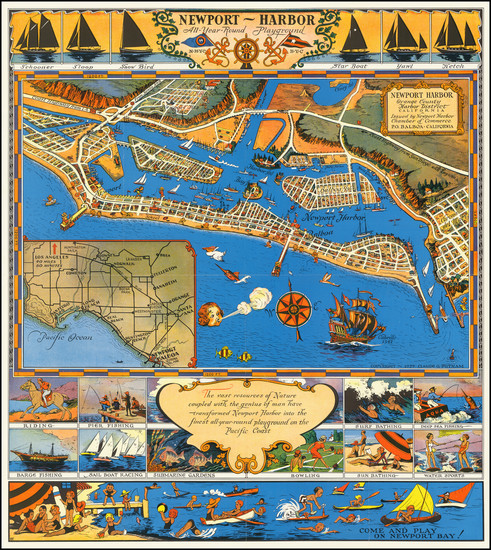50-Pictorial Maps, California and Other California Cities Map By Claude Putnam