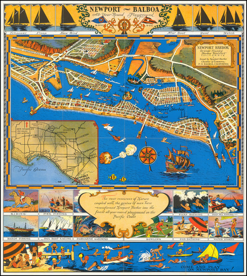 27-Pictorial Maps, California and Other California Cities Map By Claude Putnam