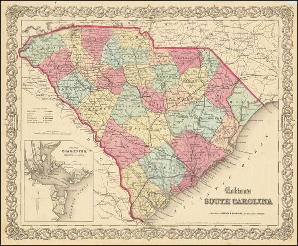 16-South Carolina Map By G.W.  & C.B. Colton