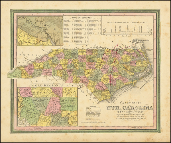 52-North Carolina Map By Henry Schenk Tanner