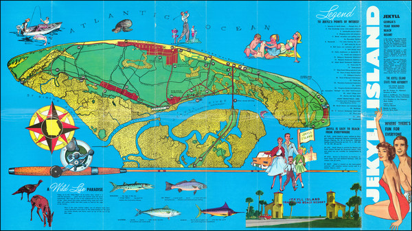 97-Georgia and Pictorial Maps Map By Jekyll Island State Park Authority