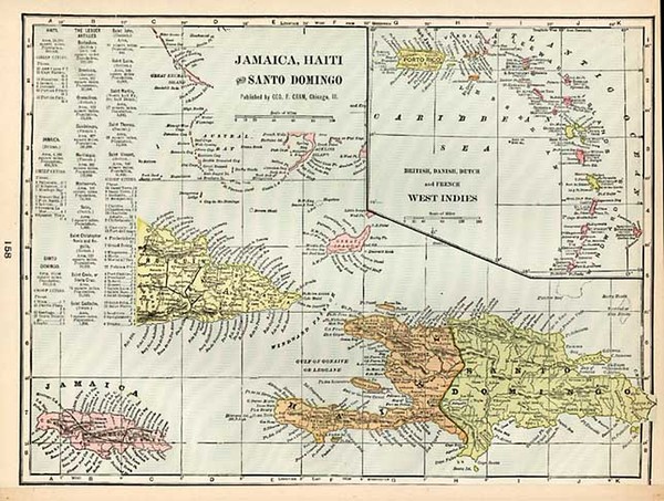 79-Caribbean Map By George F. Cram