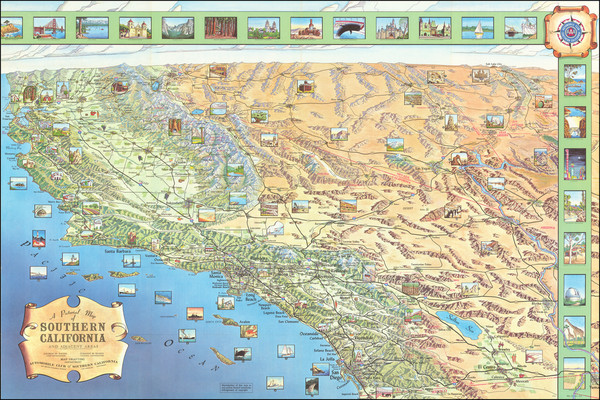 14-California and Los Angeles Map By Automobile Club of Southern California