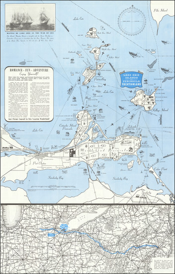 51-Ohio and Pictorial Maps Map By Lake Erie and Peninsula Vacationland Association