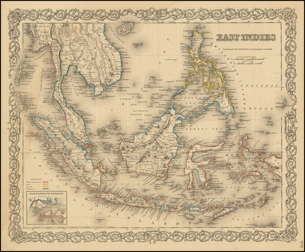 40-Philippines, Singapore and Indonesia Map By G.W.  & C.B. Colton