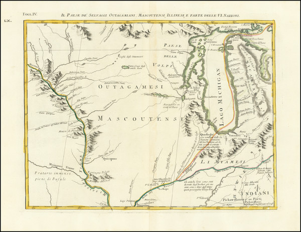 46-Midwest, Illinois, Indiana, Michigan, Wisconsin and Iowa Map By Antonio Zatta