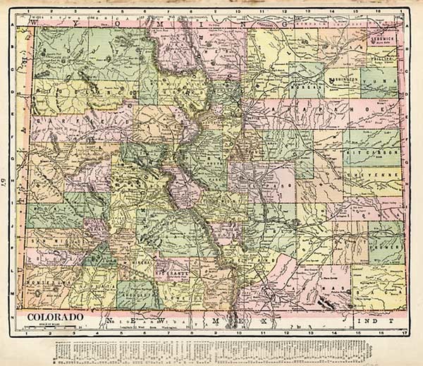 19-Southwest and Rocky Mountains Map By George F. Cram