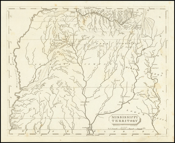 63-South, Alabama and Mississippi Map By Aaron Arrowsmith  &  Lewis