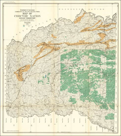 86-Oklahoma & Indian Territory Map By United States Department of the Interior