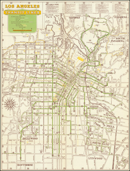 1-Los Angeles Map By Los Angeles Transit Lines 