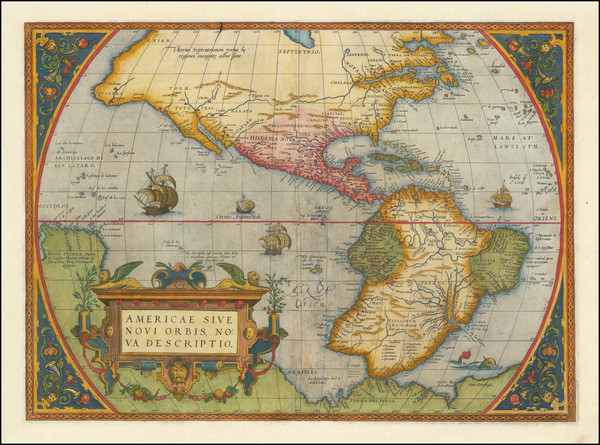 76-Western Hemisphere and America Map By Abraham Ortelius