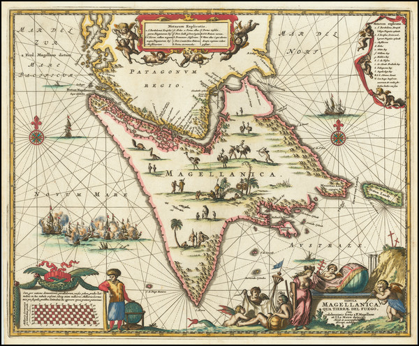 0-Argentina and Chile Map By John Ogilby