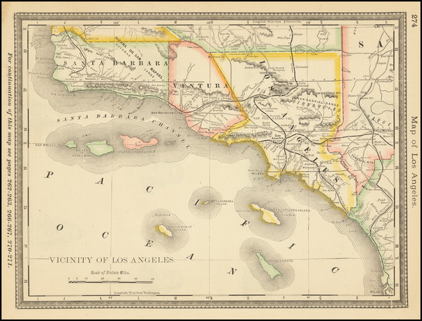 28-California and Los Angeles Map By Rand McNally & Company