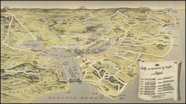 24-Pictorial Maps and San Francisco & Bay Area Map By Gray Line