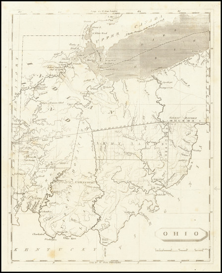 68-Ohio Map By Aaron Arrowsmith  &  Samuel Lewis