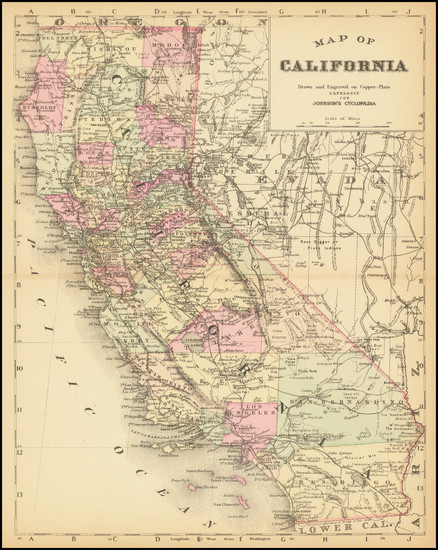 62-California Map By Alvin Jewett Johnson