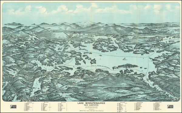 90-New Hampshire and Pictorial Maps Map By George H. Walker & Co.