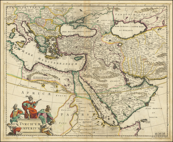 92-Turkey, Mediterranean, Middle East, Turkey & Asia Minor and Greece Map By Frederick De Wit