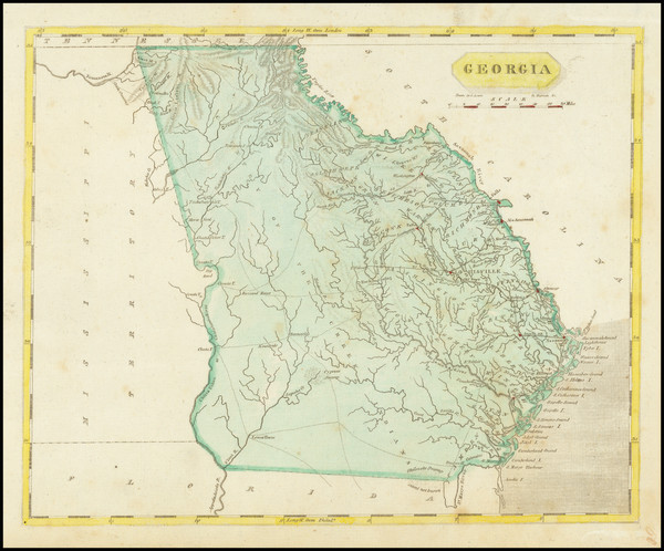 67-Georgia Map By Aaron Arrowsmith  &  Lewis