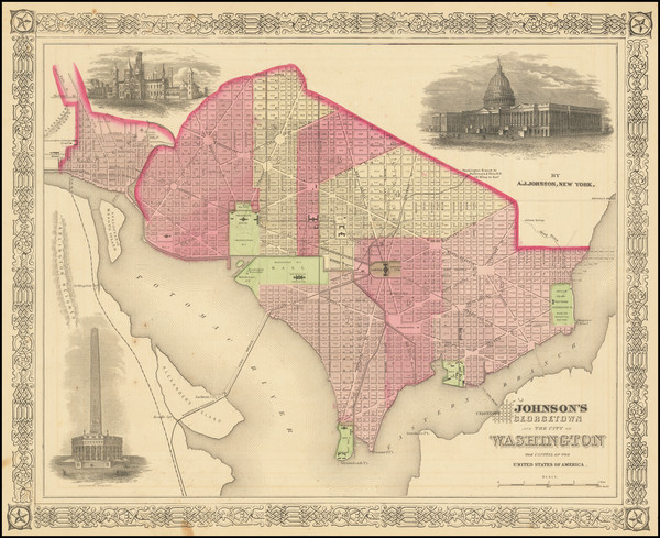 33-Washington, D.C. Map By Benjamin P Ward  &  Alvin Jewett Johnson