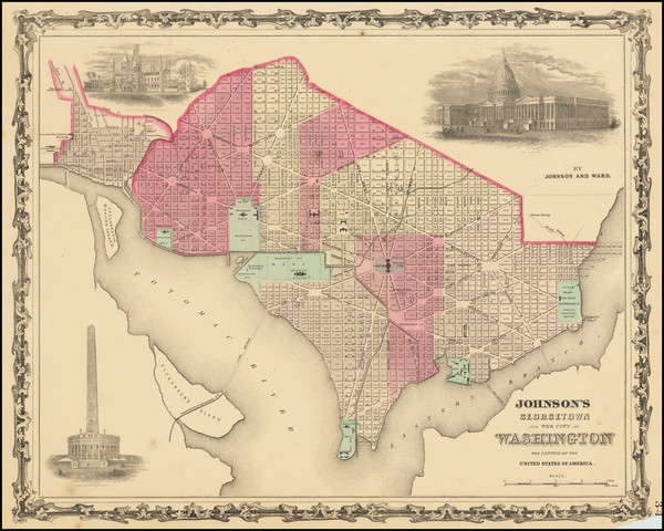 28-Washington, D.C. Map By Benjamin P Ward  &  Alvin Jewett Johnson