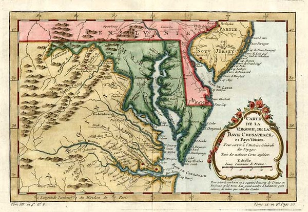 20-Mid-Atlantic, South and Southeast Map By Jacques Nicolas Bellin