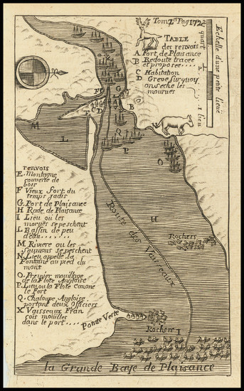 40-Eastern Canada Map By Baron de Lahontan