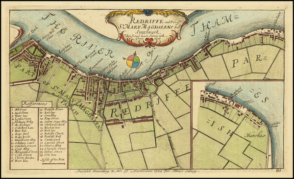 84-London Map By John Strype